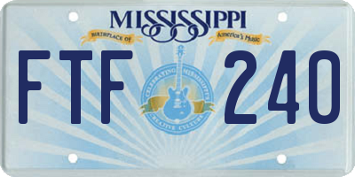 MS license plate FTF240