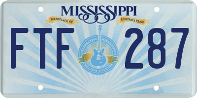 MS license plate FTF287