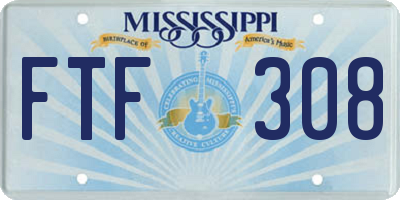 MS license plate FTF308