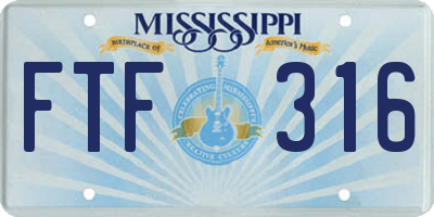 MS license plate FTF316