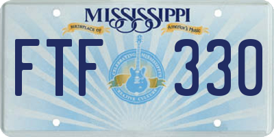 MS license plate FTF330
