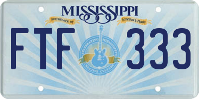 MS license plate FTF333