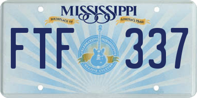 MS license plate FTF337