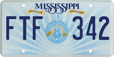 MS license plate FTF342