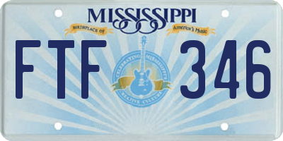 MS license plate FTF346