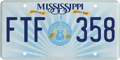 MS license plate FTF358