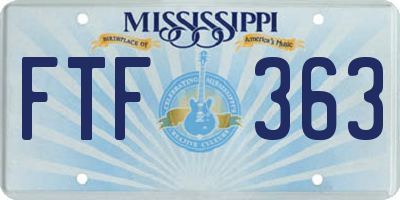 MS license plate FTF363