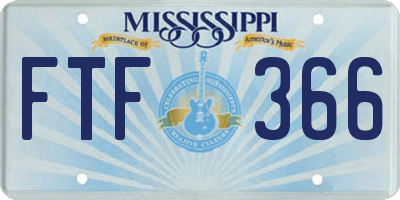 MS license plate FTF366