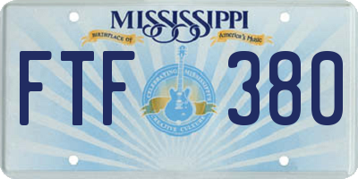 MS license plate FTF380
