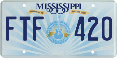 MS license plate FTF420