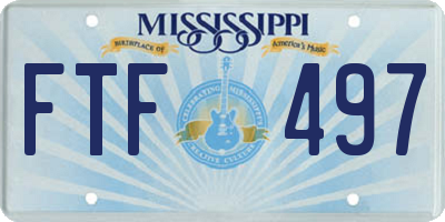 MS license plate FTF497
