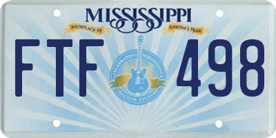 MS license plate FTF498