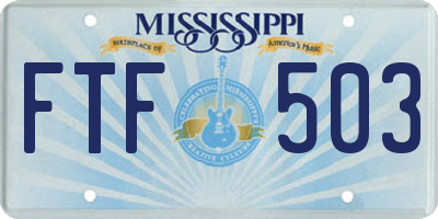 MS license plate FTF503