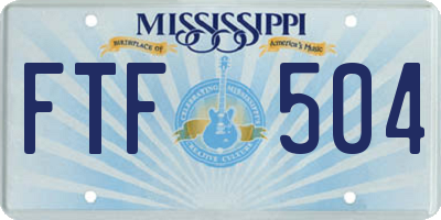 MS license plate FTF504