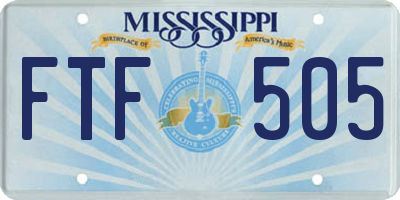 MS license plate FTF505