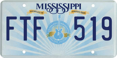 MS license plate FTF519