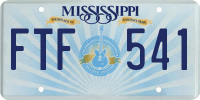 MS license plate FTF541