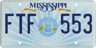 MS license plate FTF553
