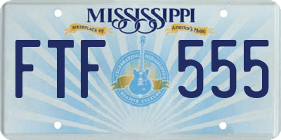 MS license plate FTF555
