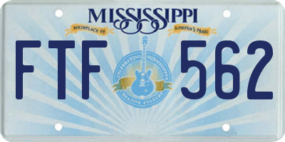 MS license plate FTF562