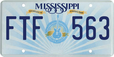 MS license plate FTF563