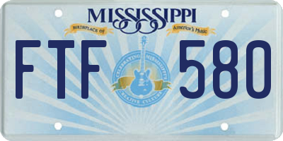 MS license plate FTF580