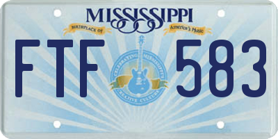 MS license plate FTF583