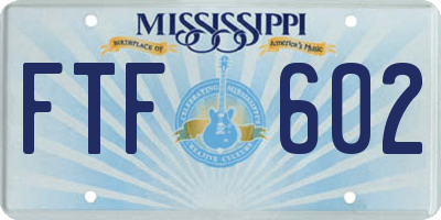 MS license plate FTF602