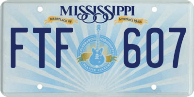 MS license plate FTF607