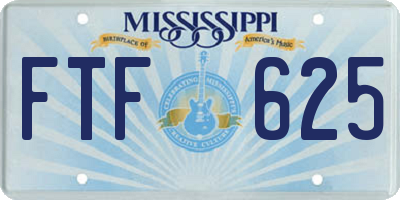 MS license plate FTF625
