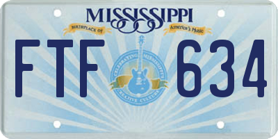 MS license plate FTF634