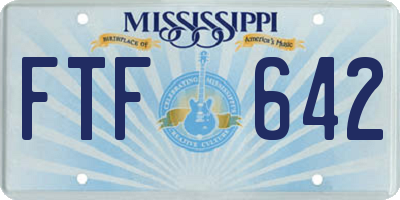 MS license plate FTF642
