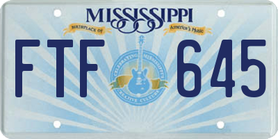 MS license plate FTF645