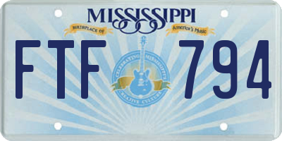 MS license plate FTF794