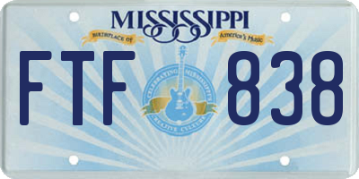 MS license plate FTF838