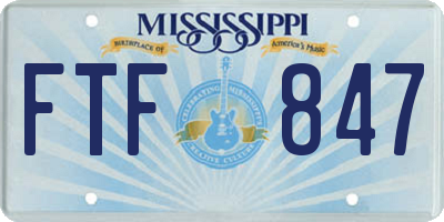 MS license plate FTF847