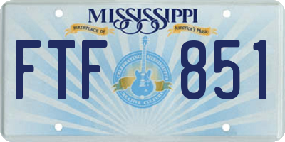 MS license plate FTF851