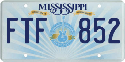 MS license plate FTF852
