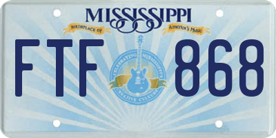 MS license plate FTF868