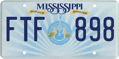 MS license plate FTF898