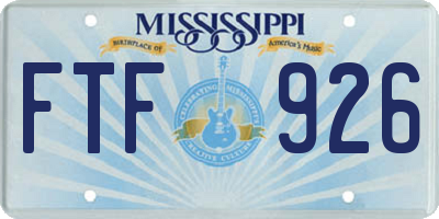 MS license plate FTF926