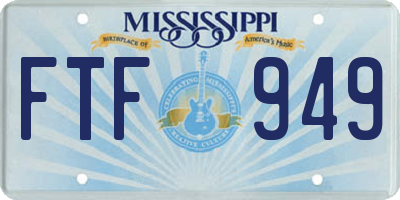 MS license plate FTF949