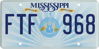 MS license plate FTF968