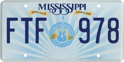 MS license plate FTF978