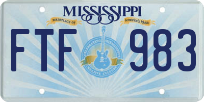 MS license plate FTF983