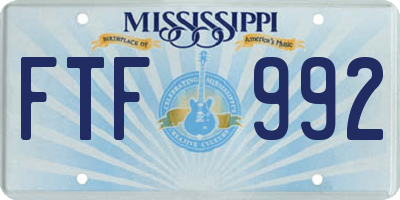 MS license plate FTF992
