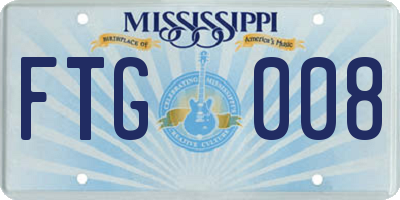 MS license plate FTG008