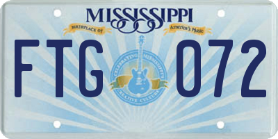MS license plate FTG072