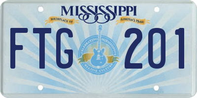 MS license plate FTG201
