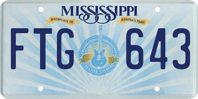 MS license plate FTG643